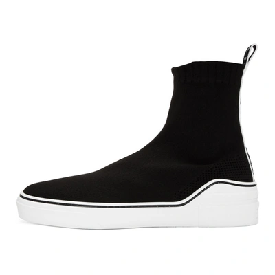Shop Givenchy Black And White George V Sock Sneakers In 001 Black