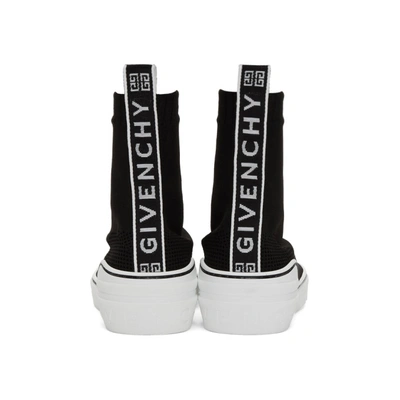 Shop Givenchy Black And White George V Sock Sneakers In 001 Black