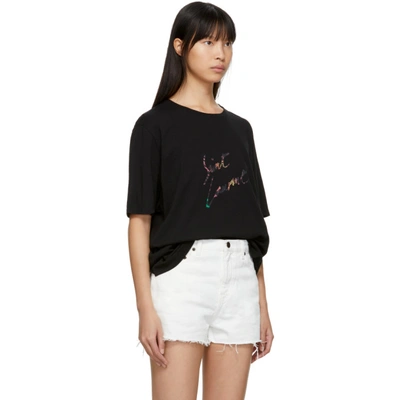 Shop Saint Laurent Black Animalier Logo T-shirt In 1068 Black