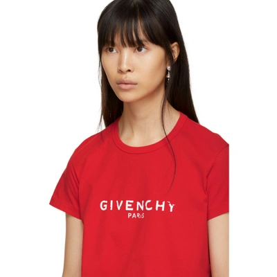 Shop Givenchy Red Blurred Logo Baby T-shirt In 600 Red