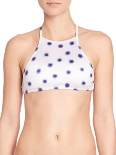 Shop Made By Dawn Women's Coral High-neck Halter Bikini Top In Ink Spot