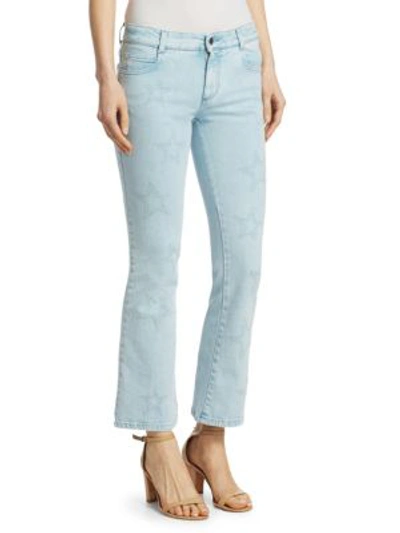 Shop Peserico The Skinny Light Wash Flare Jeans In Azzurro Blue