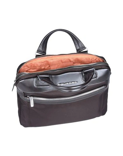 Shop Piquadro Handbags In Dark Brown