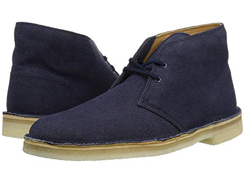 Clarks Desert Boot, Navy Canvas | ModeSens