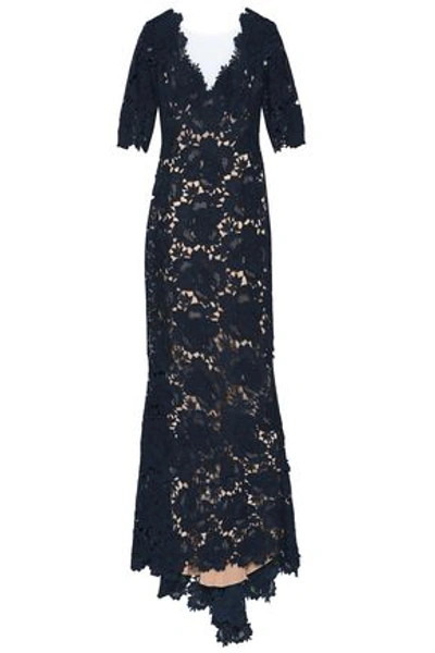 Shop Catherine Deane Corded Lace Gown In Navy