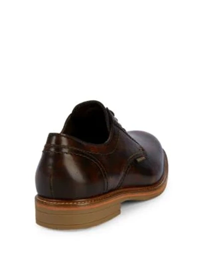 Shop Mephisto Waino Leather Derby Shoes In Dark Brown