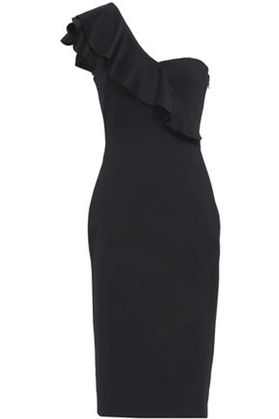 Shop Black Halo Eve By Laurel Berman Black Halo Woman One-shoulder Neoprene Dress Black