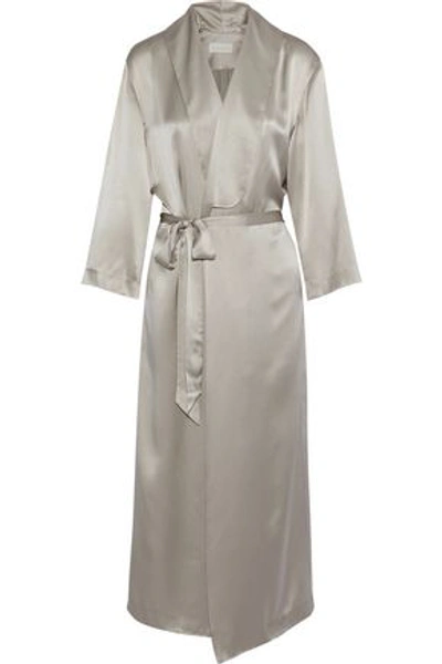 Shop Michelle Mason Woman Smoking Silk-satin Robe Platinum