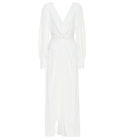 Shop Self-portrait Jersey Midi Dress In White