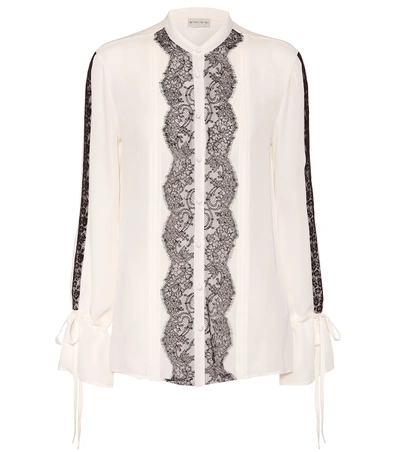 Shop Etro Lace And Silk Shirt In White