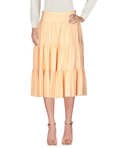 Shop Chloé Midi Skirts In Apricot