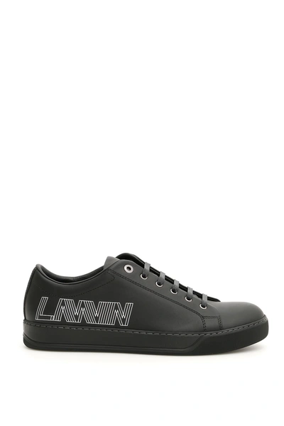 Shop Lanvin Logo Sneakers In Black (black)