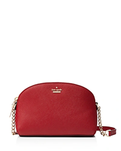 Shop Kate Spade New York Hilli Leather Crossbody In Heirloomrd Red/gold
