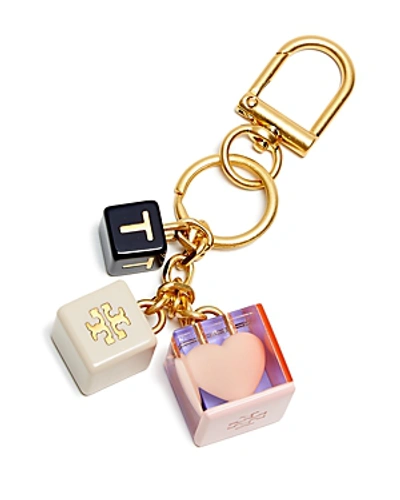 Tory Burch Logo Heart Key Fob In Shell Pink/gold | ModeSens