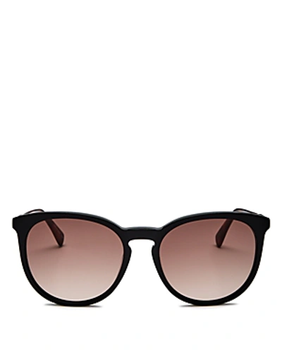 Shop Longchamp Women's Marchon Le Pliage Family Round Sunglasses, 56mm In Black/havana/brown