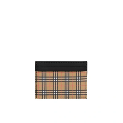 Shop Burberry Vintage Check And Leather Card Case