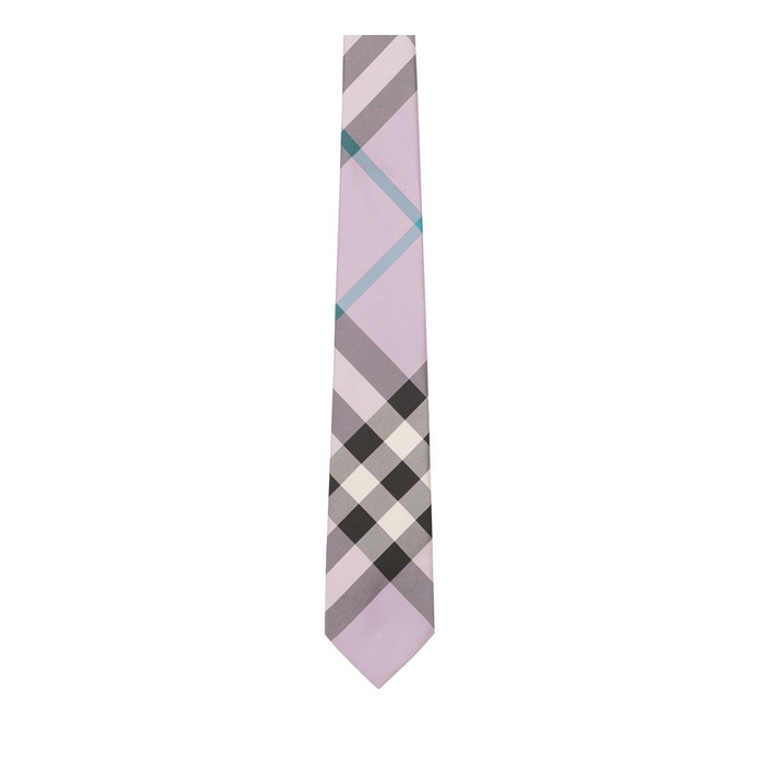 Burberry Modern Cut Check Silk Tie In Lilac | ModeSens