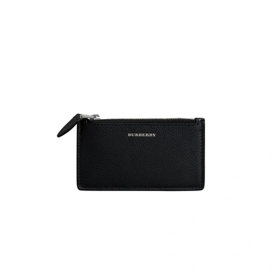 Shop Burberry Two-tone Leather Zip Card Case