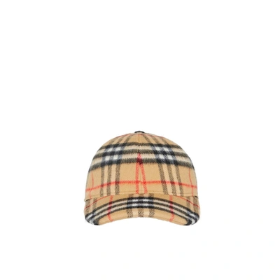 Shop Burberry Vintage Check Wool Baseball Cap
