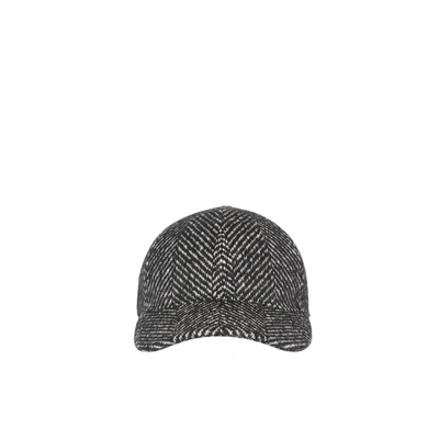 Shop Burberry Herringbone Wool Silk Blend Baseball Cap