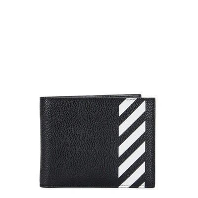 Shop Off-white Diag Black Leather Wallet