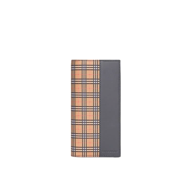 Shop Burberry Small Scale Check And Leather Continental Wallet