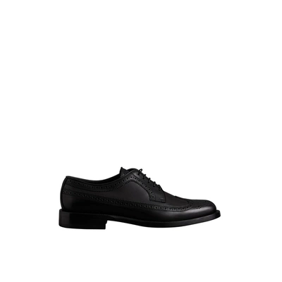 Shop Burberry Leather Derby Brogues In Black