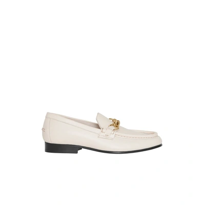 Shop Burberry The Leather Link Loafer In Ash White