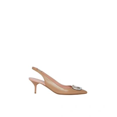 Shop Burberry The Leather D-ring Slingback Pump In Nude Blush