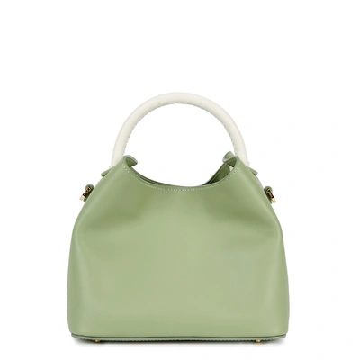 Shop Elleme Baozi Mint Green Leather Shoulder Bag In Green And Other