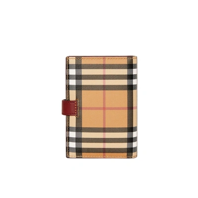 Shop Burberry Vintage Check And Leather Folding Wallet