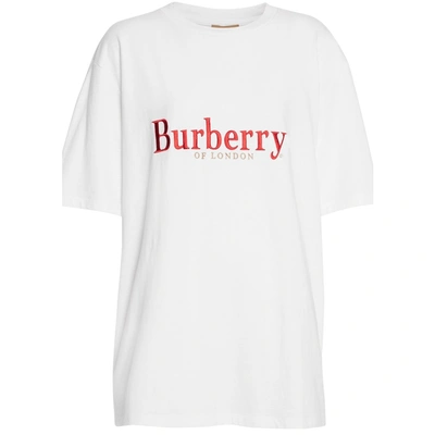 Shop Burberry Embroidered Archive Logo Cotton T-shirt