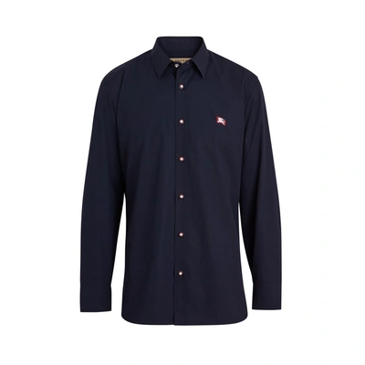Burberry contrast button sales stretch cotton shirt