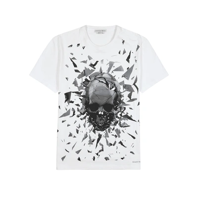 Shop Alexander Mcqueen Shattered Skull Printed Cotton T-shirt In White