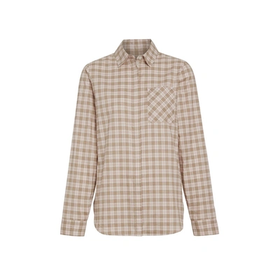 Shop Burberry Check Cotton Shirt In Ice Pink Ip Check