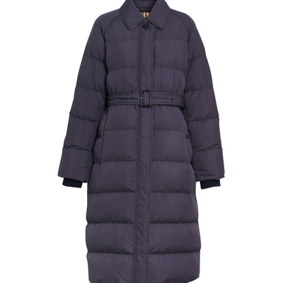 Shop Burberry Belted Long Down-filled Puffer Coat