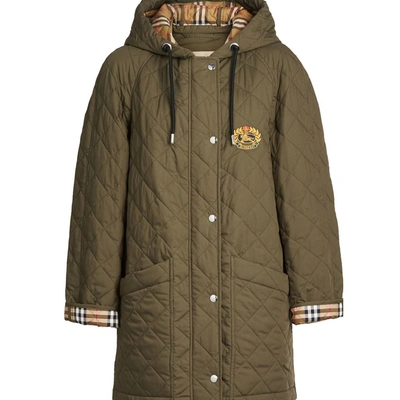 Burberry diamond quilted shop oversized hooded parka