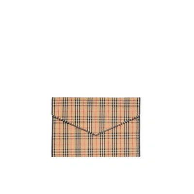 Shop Burberry Large 1983 Check Envelope Pouch In Black
