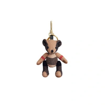 Shop Burberry Thomas Bear Charm In Check Cashmere
