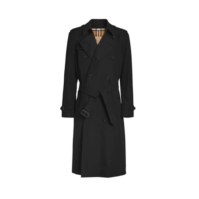 Shop Burberry The Long Kensington Heritage Trench Coat In Black