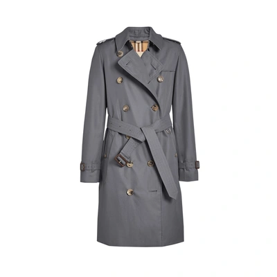 Shop Burberry The Mid-length Kensington Heritage Trench Coat In Mid Grey