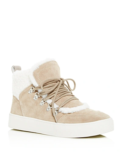 Shop Marc Fisher Ltd Women's Sana Faux-shearling High-top Sneakers In Natural