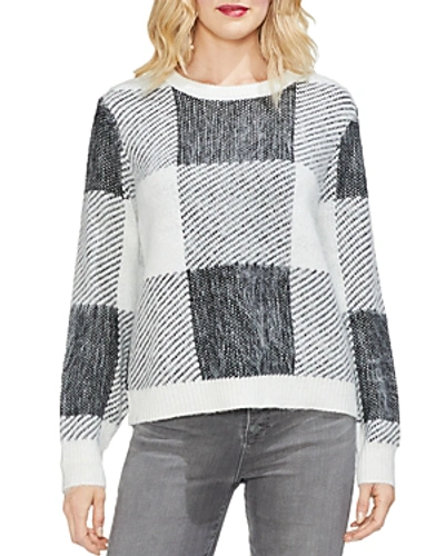 Shop Vince Camuto Oversize-check Sweater In Antique White