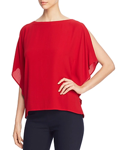 Shop Eileen Fisher Silk Split-sleeve Top In Lacquer