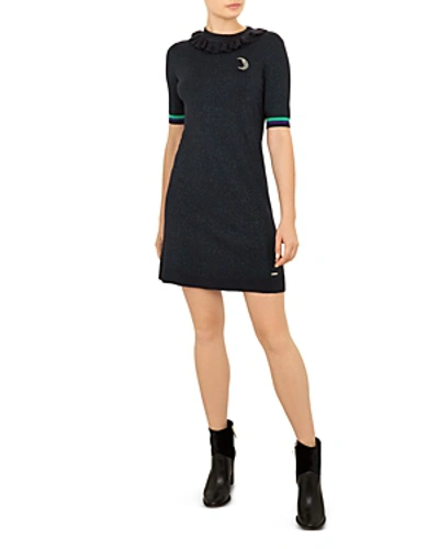 Shop Ted Baker Colour By Numbers Sabie Metallic Knit Dress In Blue