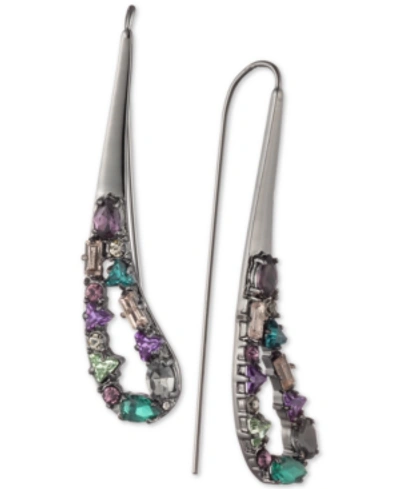 Shop Carolee Hematite-tone Crystal Drop Earrings In Multi