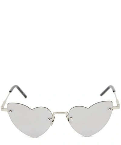 Shop Saint Laurent Lou Lou Metal Sunglasses In Silver