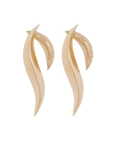 Shop Daou Gold Feather Earrings