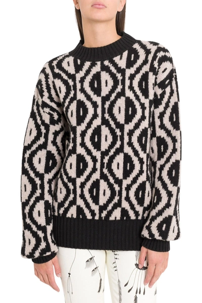 Shop Dries Van Noten Wool And Cashmere-blend Sweater In Nero/bianco