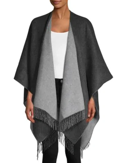 Shop Amicale Double-faced Merino Wool Ruana In Charcoal Grey